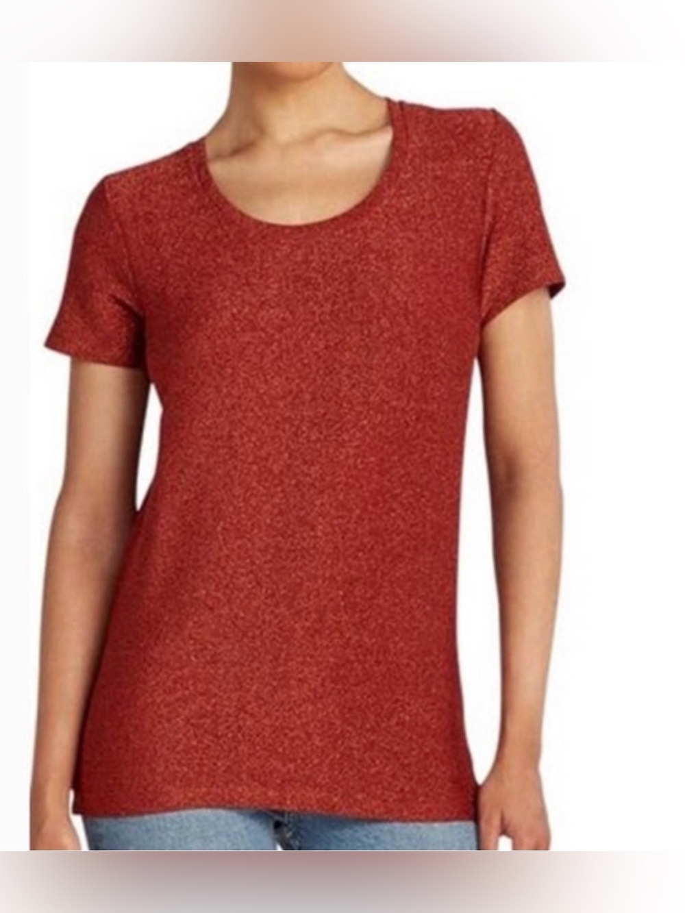 Scotch & Soda Maison Scotch Metallic Weave Short Sleeve Top Rust Size XS